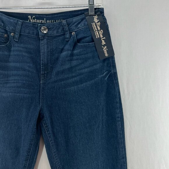Natural Reflections Jeans Size 10A High Rise Slim Leg Comfort Stretch Denim Blue - Picture 4 of 13